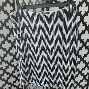 Apt. 9 Black and White Chevron Pencil Skirt